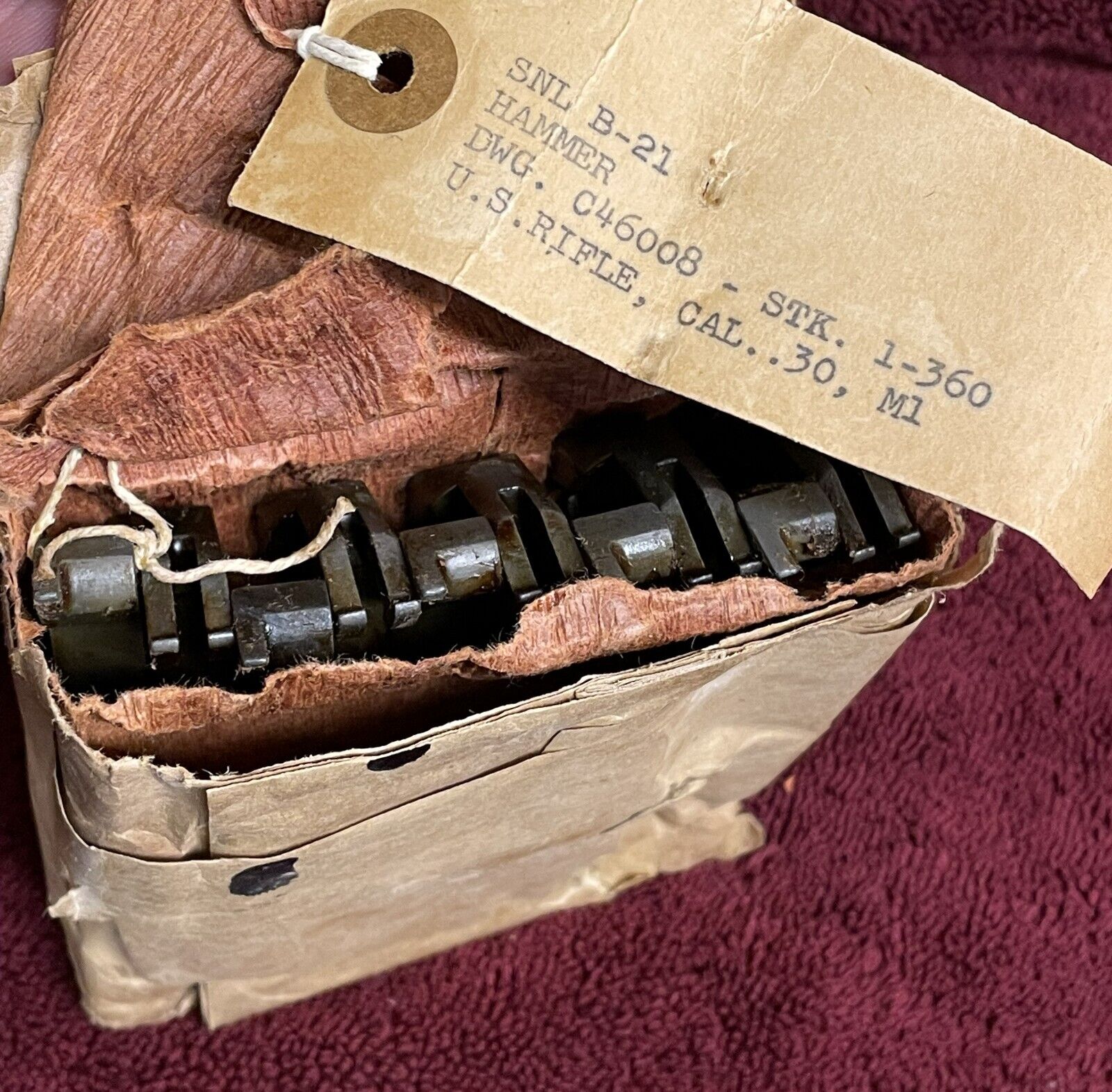 M1 GARAND WWII hammer,  Springfield Armory 1944 in original WWII packs