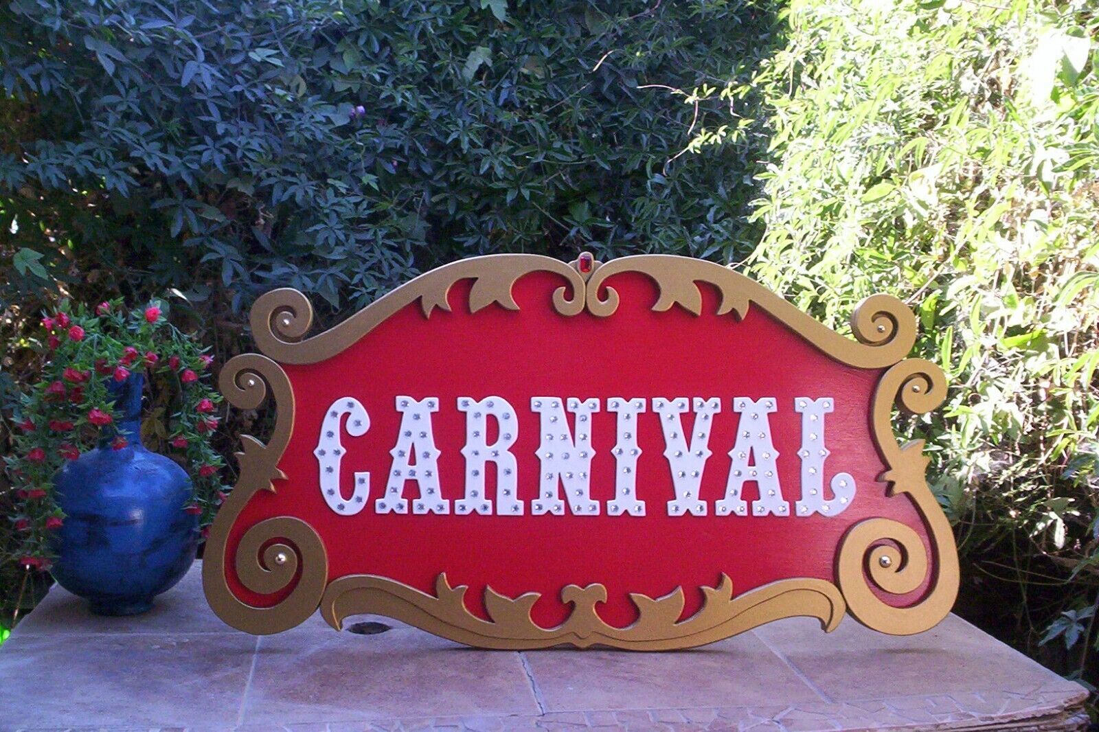 Beautiful hand crafted carnival sign
