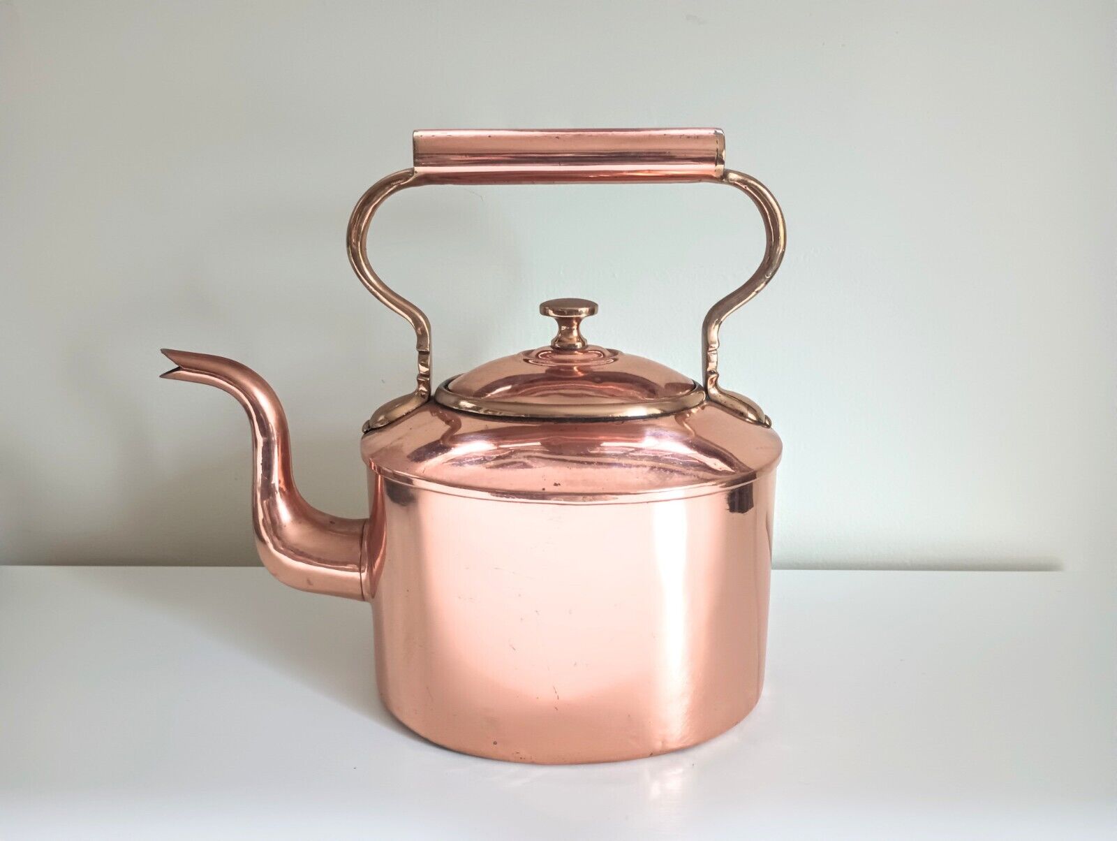 Antique Large Georgian Copper Tea Kettle