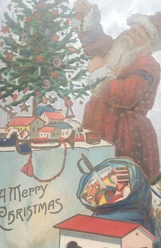 Old World Santa Claus 1900s Bag Full of Toys Trimming the Christmas Tree