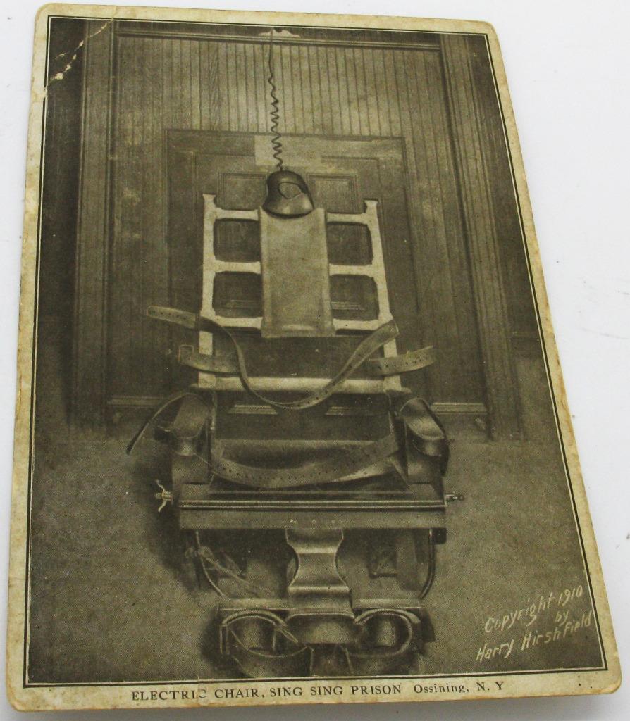Original 1910 Electric Chair Post Card in Sing Sing Prison Ossining, NY