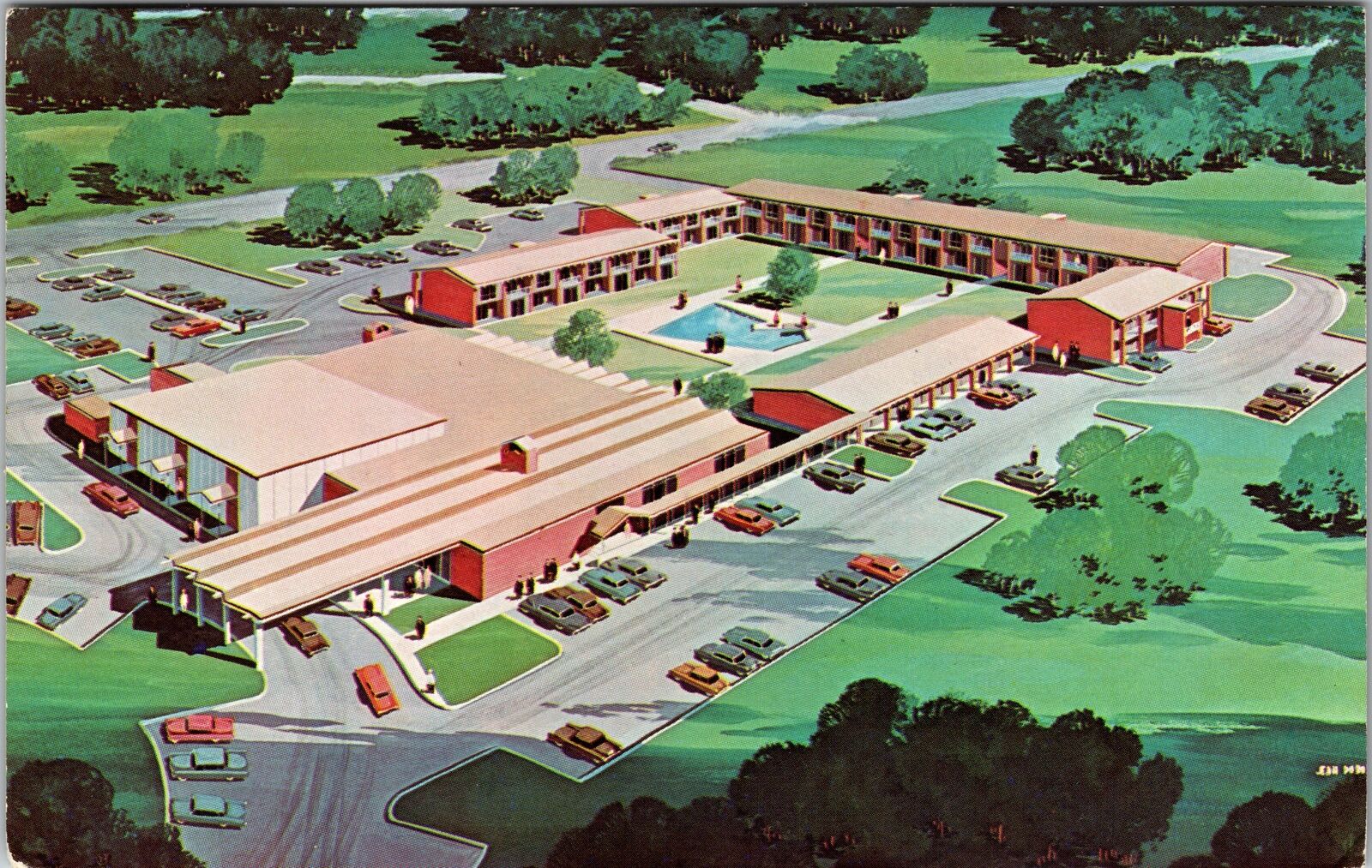 Dallas TX-Texas, Brookside Inn, Aerial View Area, Vintage Postcard