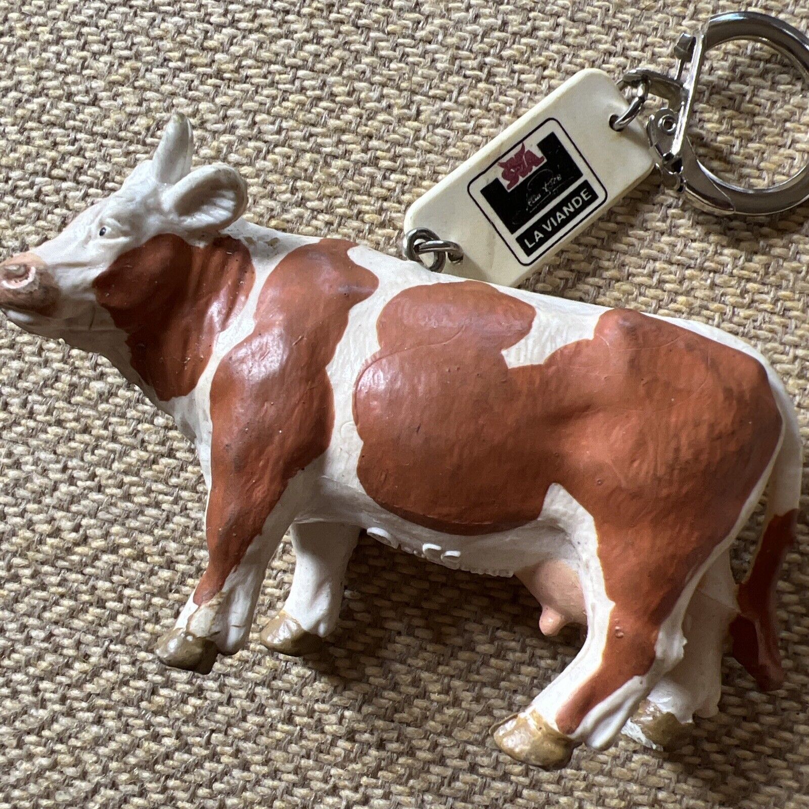 Vintage Keychain Cow 2 3/4 Inches Long Made In Germany Old Rare