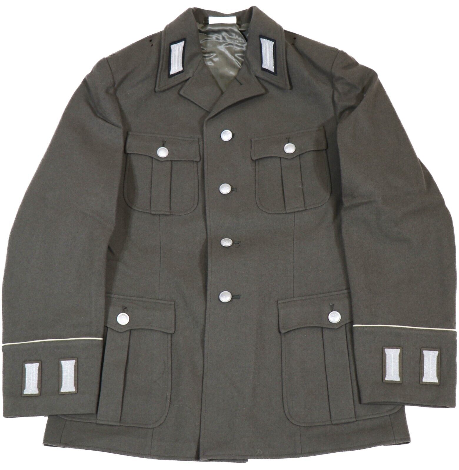 Medium G48 - East German NVA DDR Grey Officer Wool Military Dress Jacket Tunic