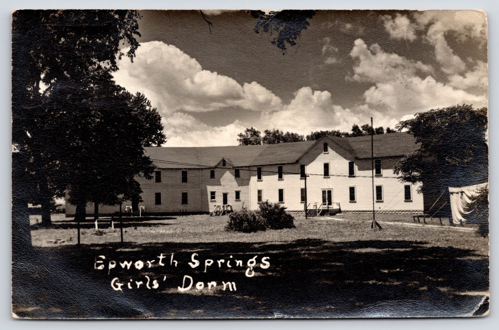 Lewiston Illinois~Epworth Springs Camp~Girls Dorm~Rita & June Roomies~1946 RPPC