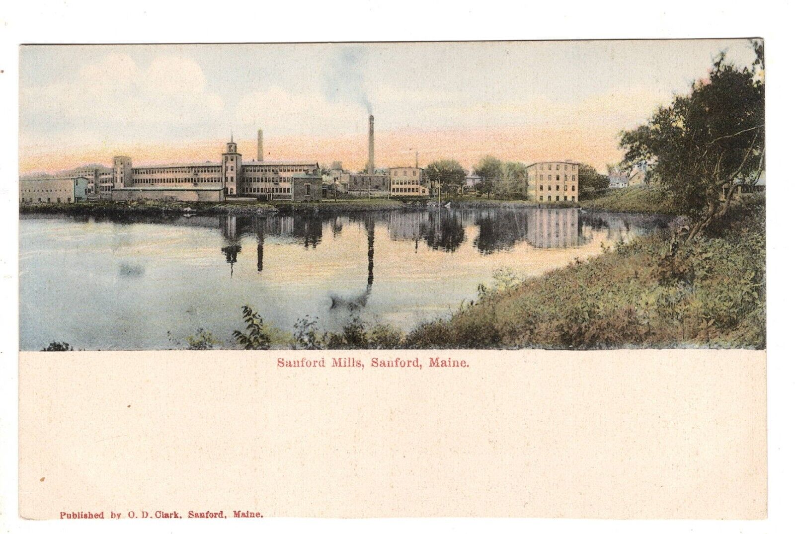 Postcard ME Sanford Mills Vintage Industrial Mousam River  Maine Antique