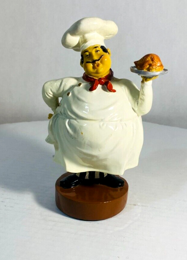 Vintage Three Hands Ceramic Fat Italian Chef With Plate Of Chicken 8.5\