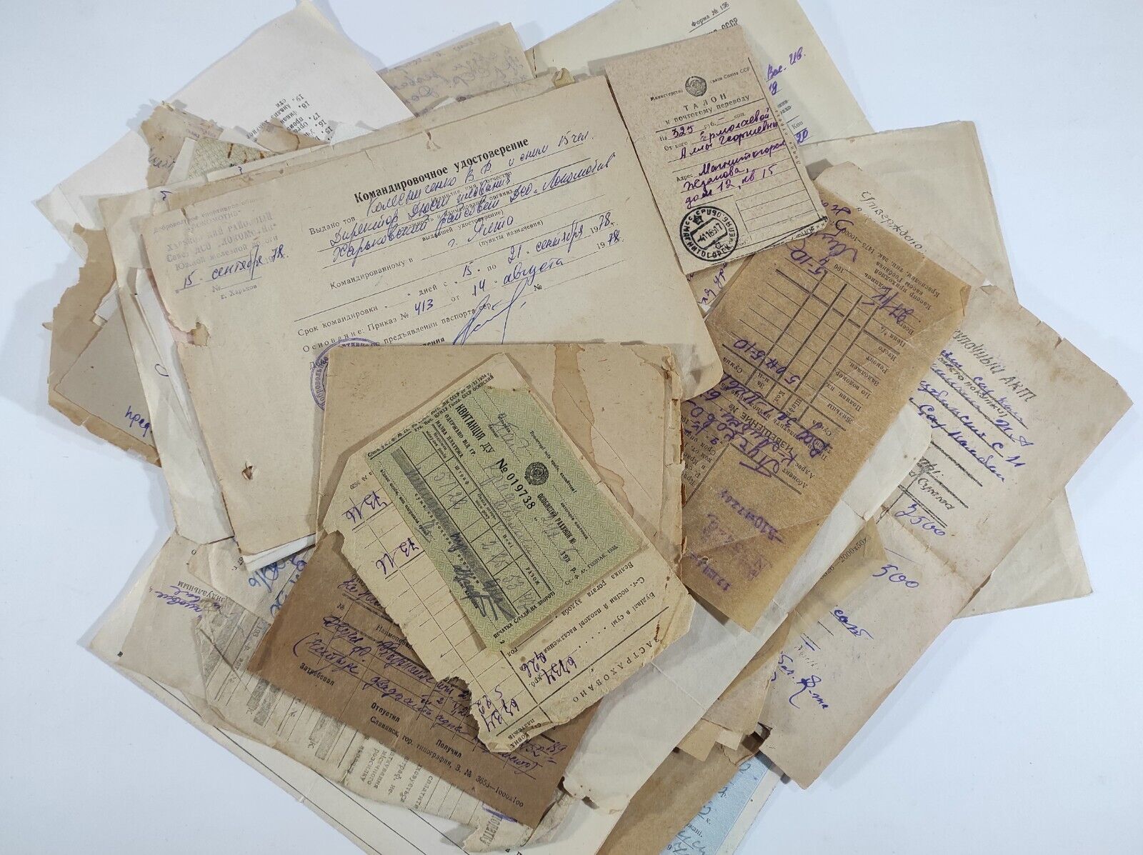 50 Soviet vintage receipts and other random papers 1920s-1980s