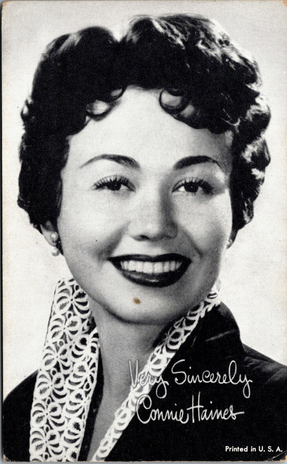 Vtg 1940s Connie Haines Singer Exhibit Arcade Card Pin Up Style Girl Postcard