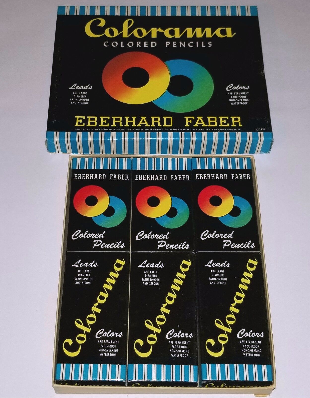 EBERHARD FABER SILVER PENCILS 36 BOX VINTAGE Metallic Art Lead Mint berol prisma