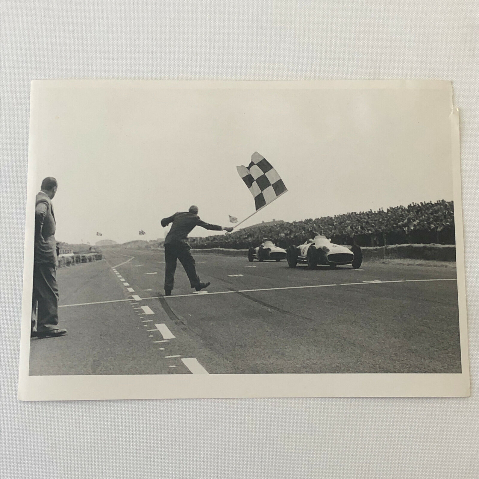 Vintage Juan Manuel Fangio and Stirling Moss Zandvoort Racing Photo Photograph 