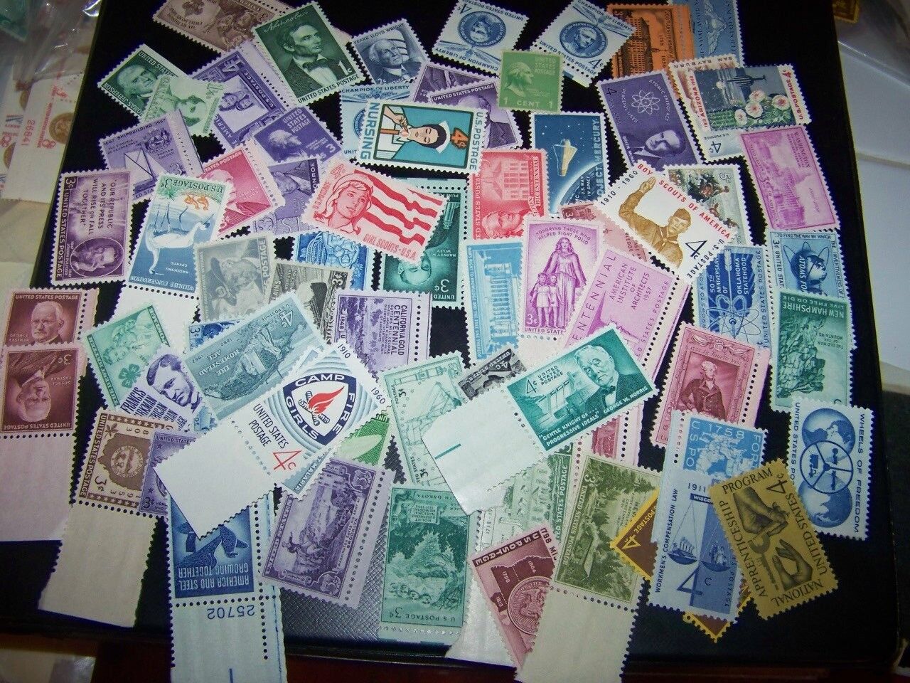 50-80 YEAR OLD Mint US Postage Vintage Stamp Collection in Glassine  buy2 get 1f