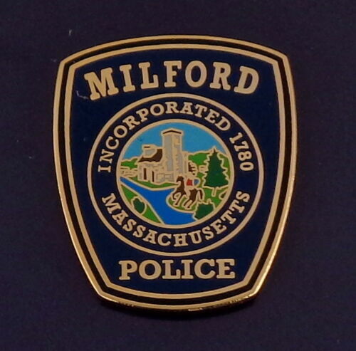 Milford MA Massachusetts Police patch Lapel Pin (Incorporated 1780)