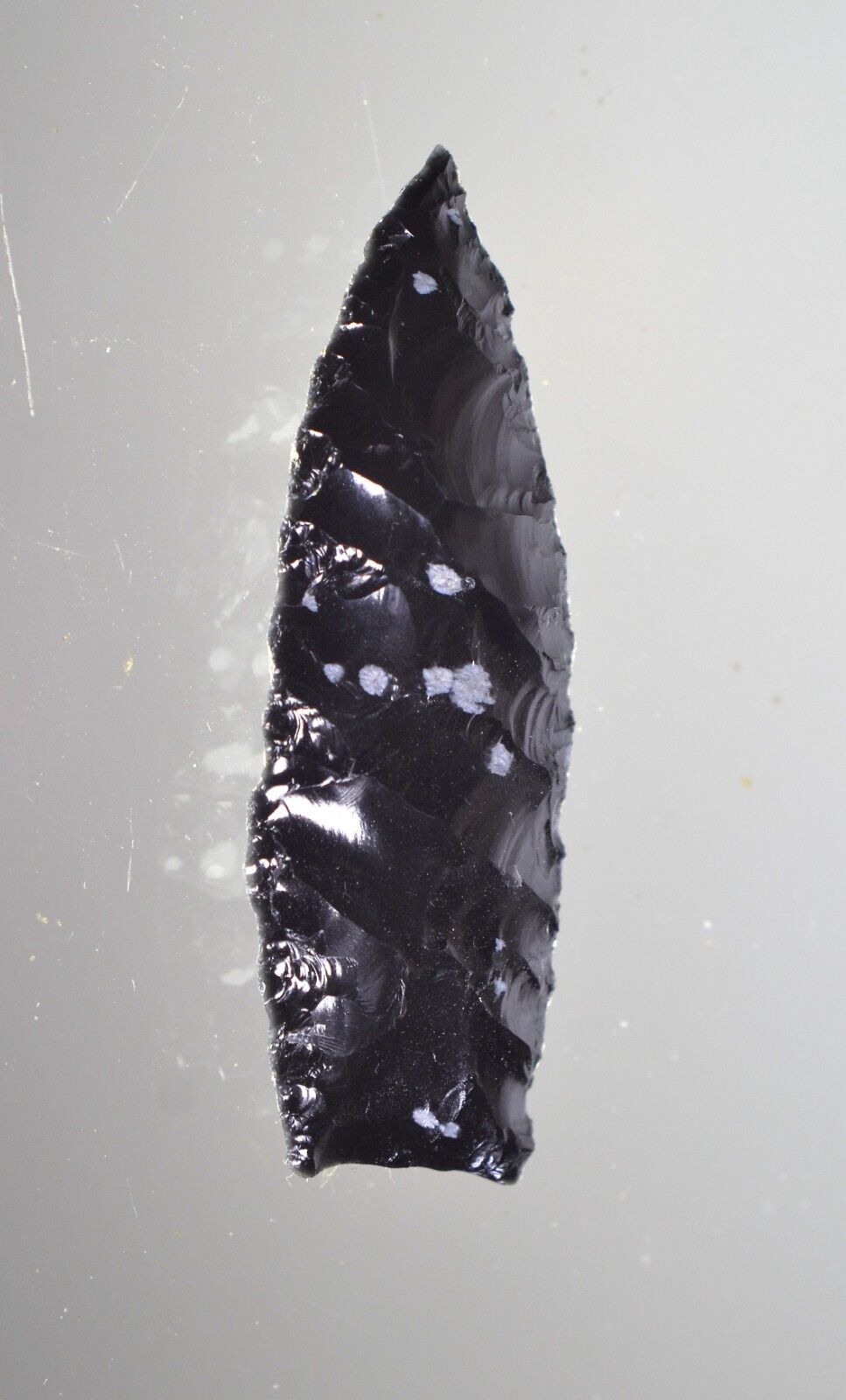 Authentic Modern Reproduction of Pre 1600 Utah Snowflake Obsidian Arrowhead