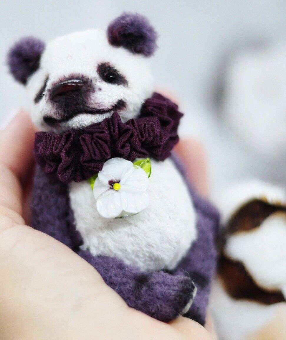OAAK Plush Panda Bear “Violetta”~ Collectible Artist Animal Soft Sculpture Toy