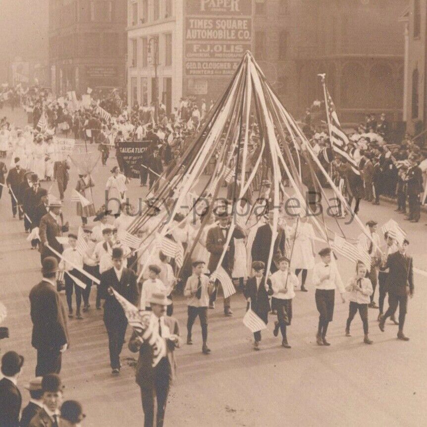 1910s RPPC Temperance Parade 1st Congregational Church Dry Prohibition Postcard