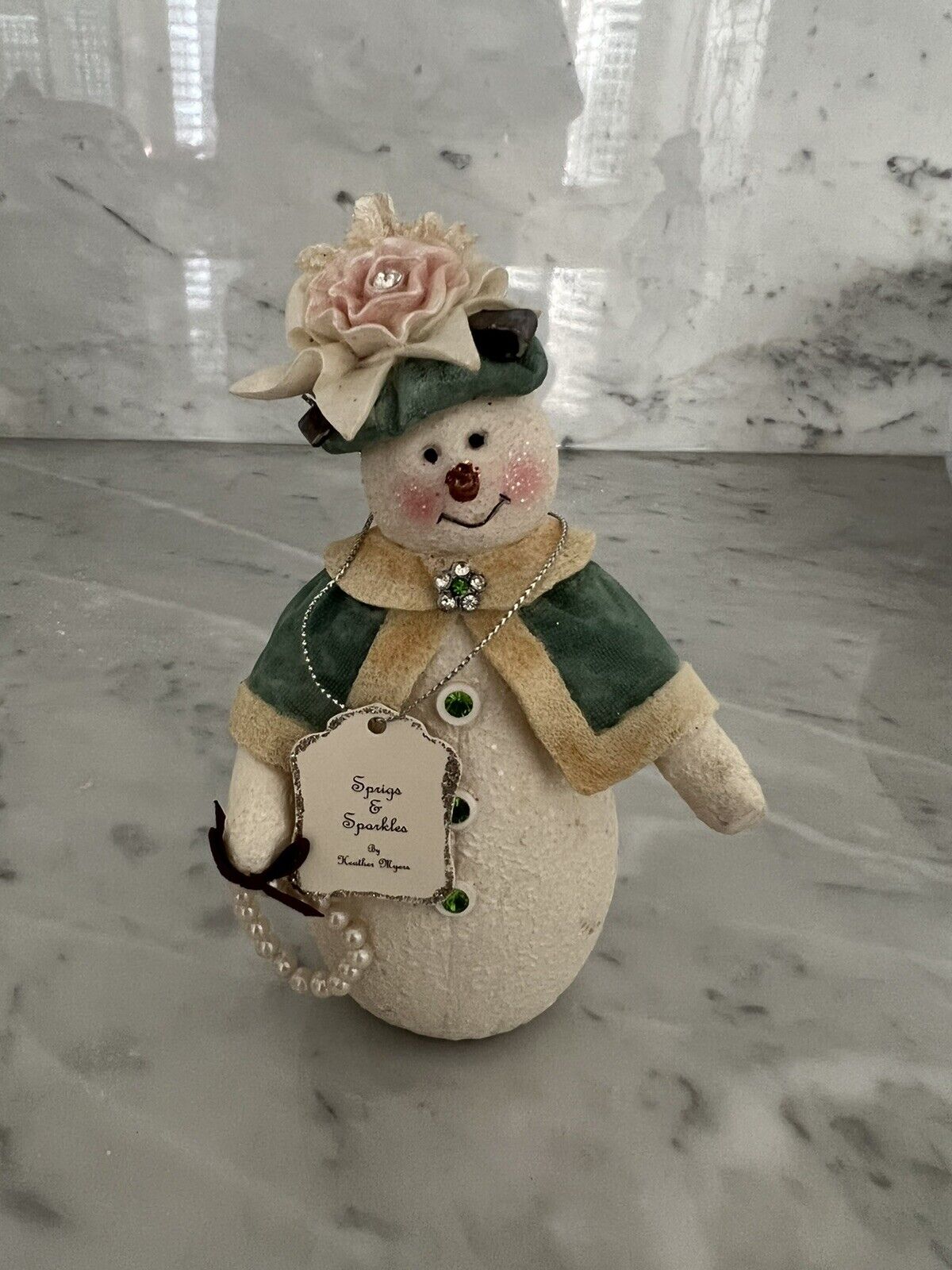 Heather Myers Victorian Vintage Snowman Figurine 