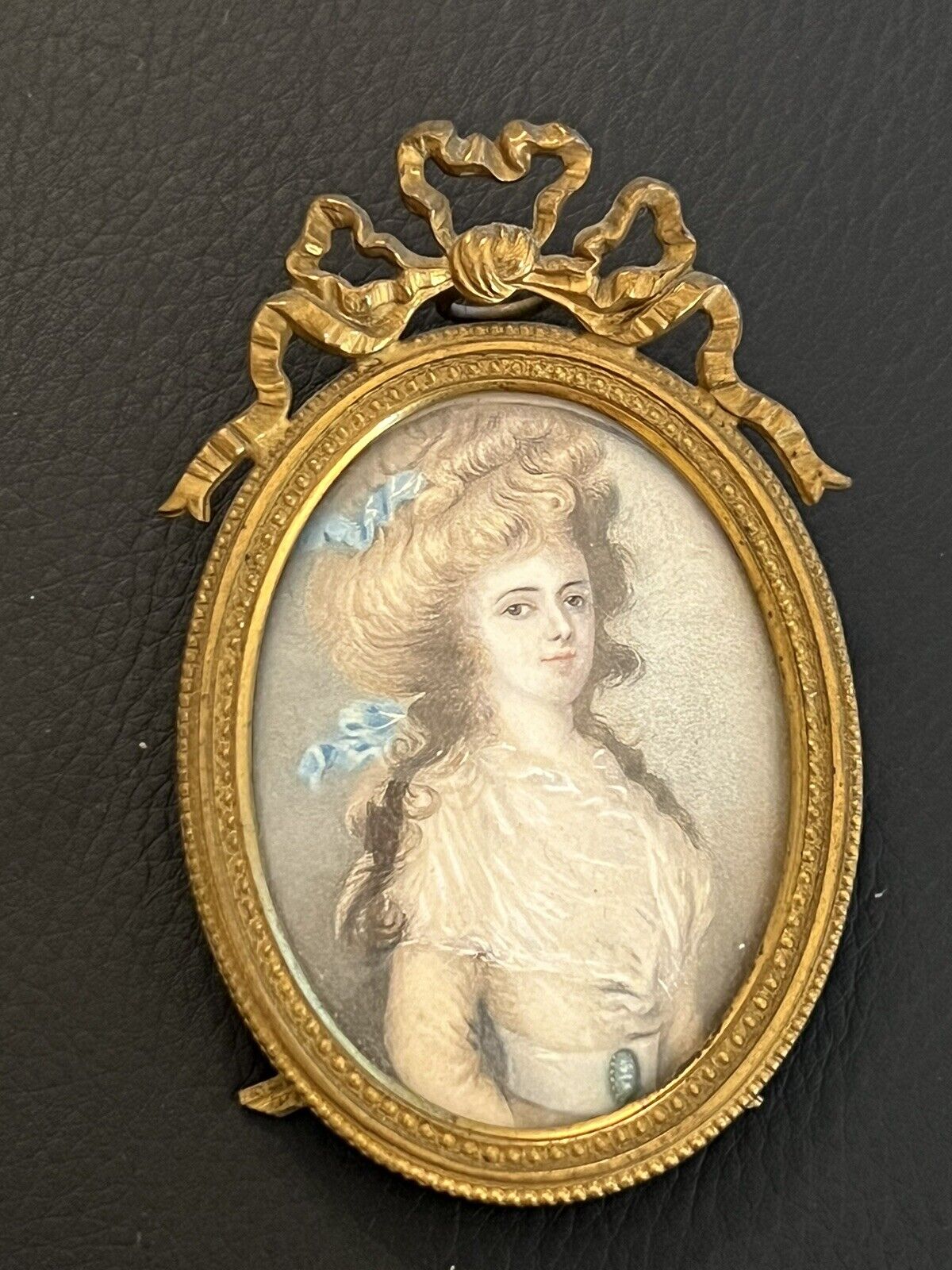 Antique French Gold Gilt Frame With Miniature Painting