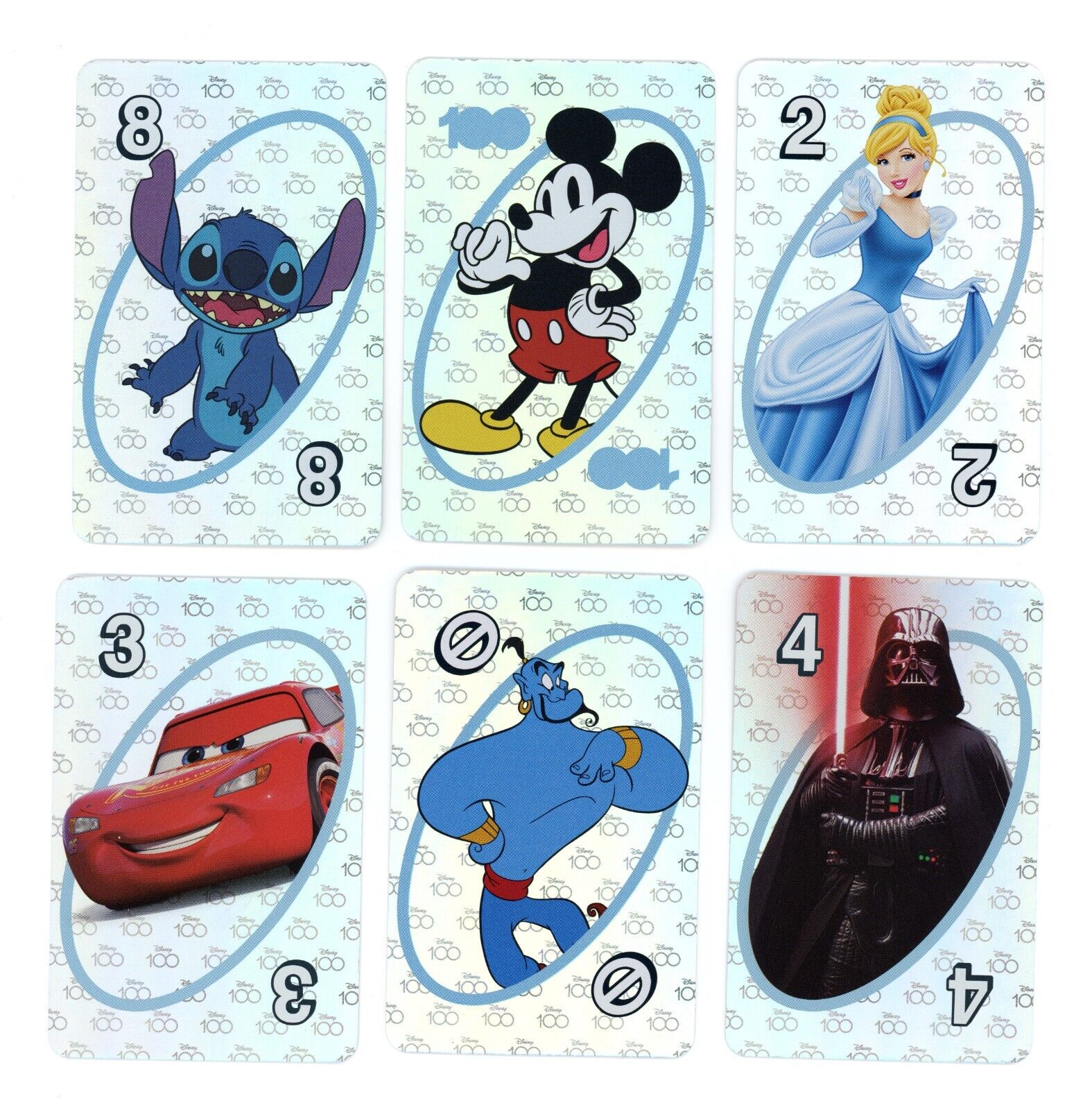 RARE Disney 100 Years Uno Card Foil Holo 6 Card Lot