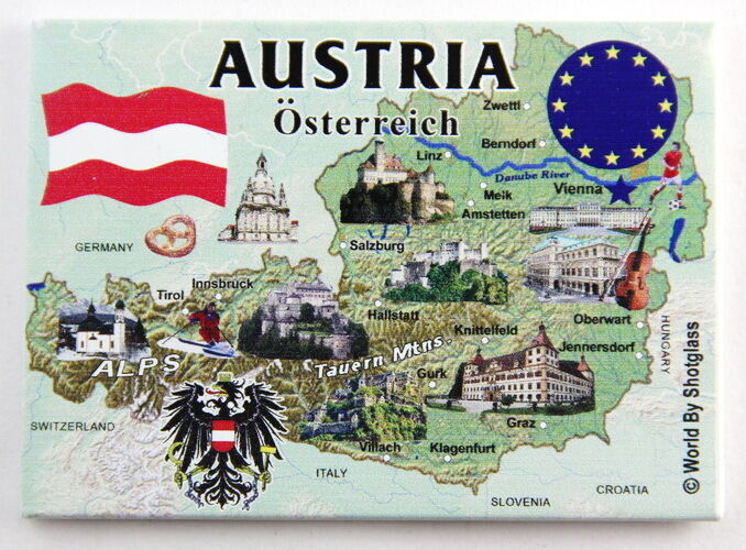 AUSTRIA EU SERIES FRIDGE COLLECTOR\'S SOUVENIR MAGNET 2.5\