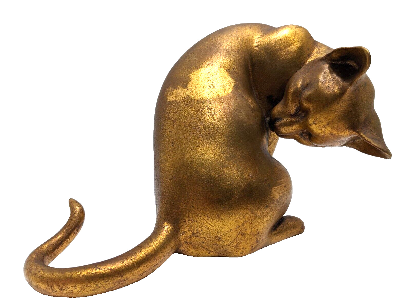 Cat Figurine Gold Leaf Anthony Freeman McFarlin Vintage USA Collectable Gift