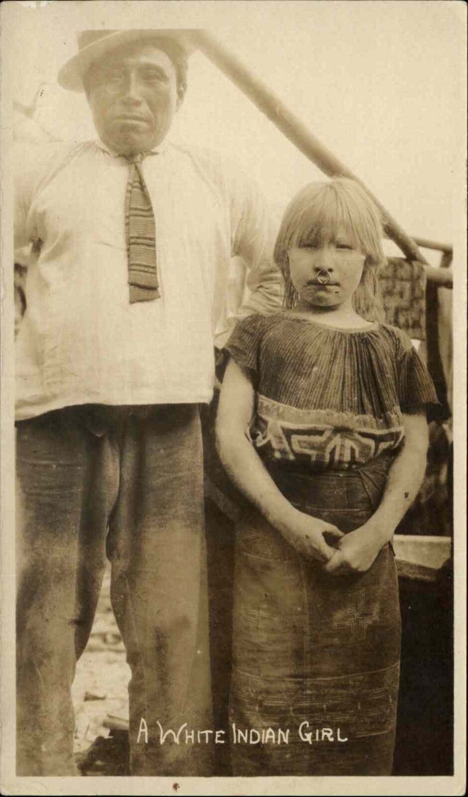 Albino? White Indian Girl Native Americana Photograph c1910 Non-Postcard