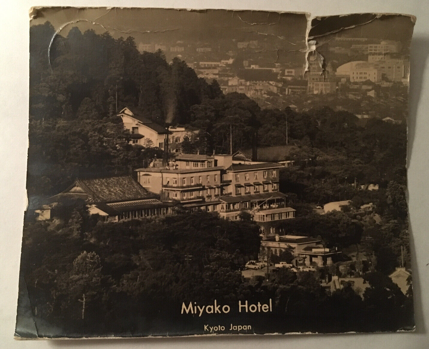 Miyako Hotel Japan RPPC Postcard 1955 Posted From Osaka Real Photo Stamp