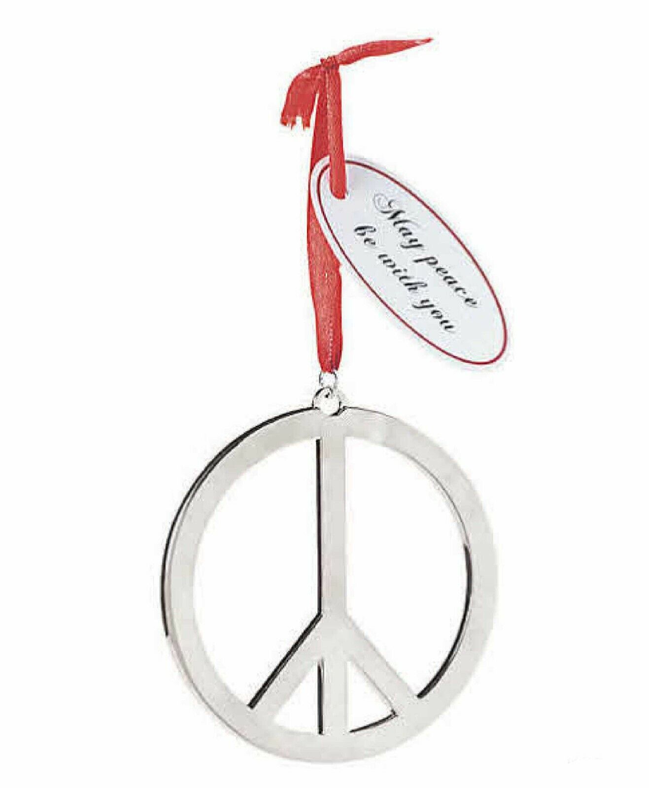 Peace Symbol Ornament/Pendant Silver by Oriental Trading NEW with Tag