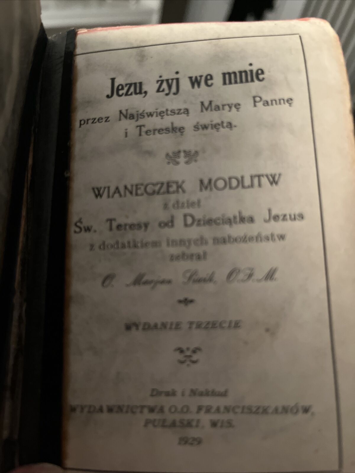 VTG Antique Catholic Polish Prayer Book JEZU ZYJ WE MNIE 1929 Jesus Lives in Me
