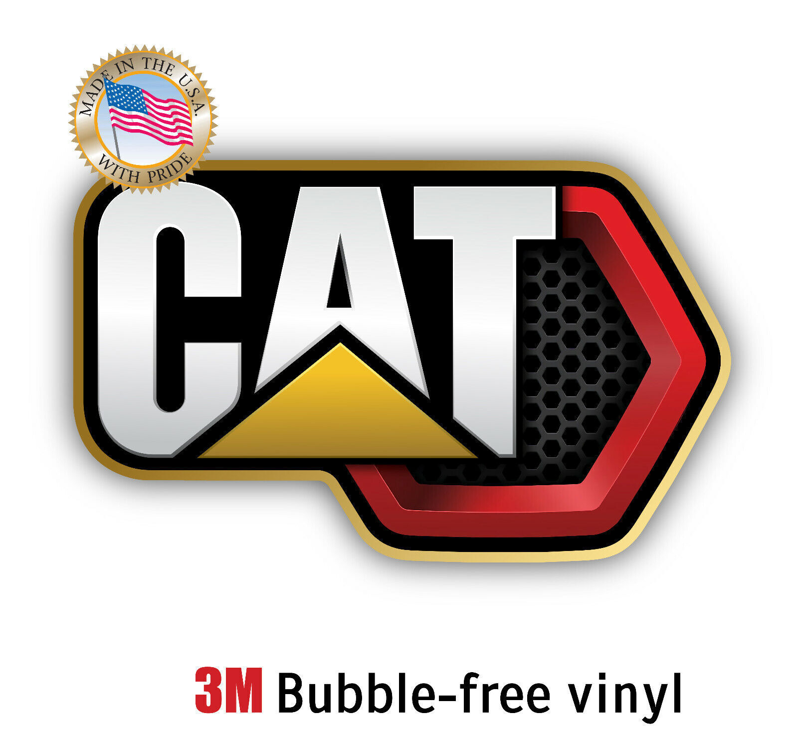 CAT Construction HEX Logo Sticker / Vinyl Decal  | 10 Sizes with TRACKING