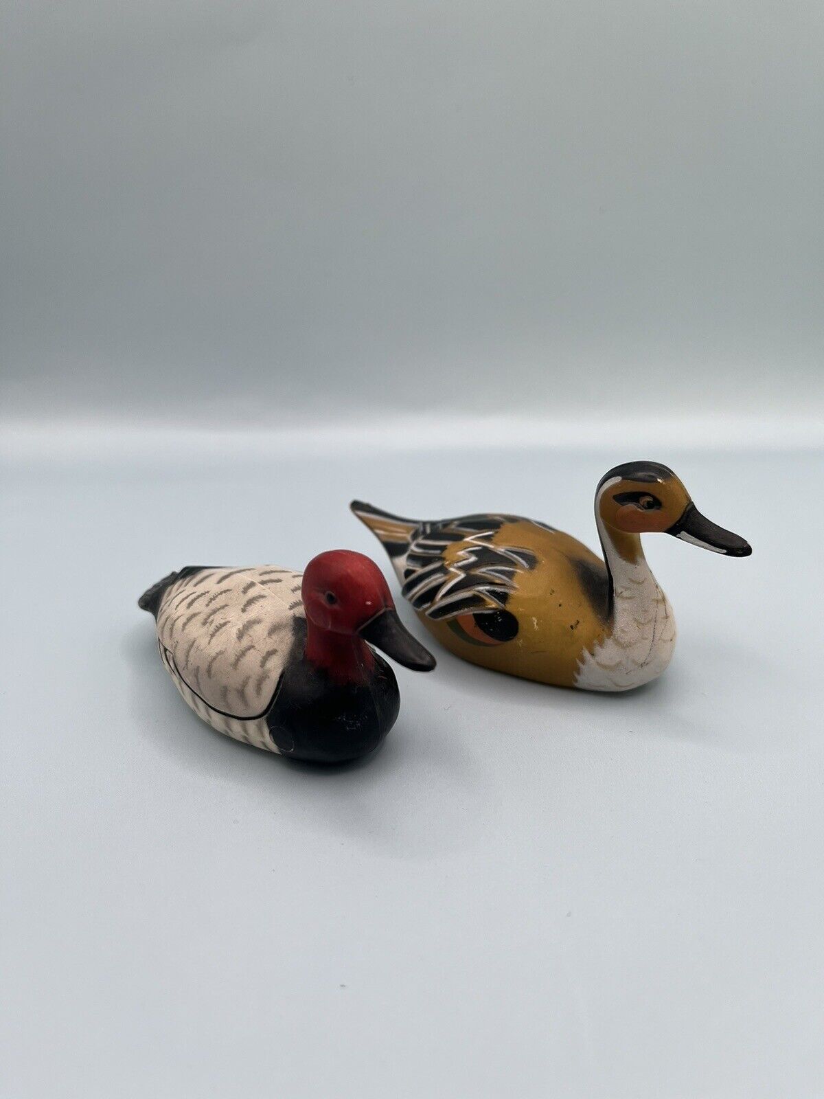 Two Small Vintage Hard Plastic Ducks