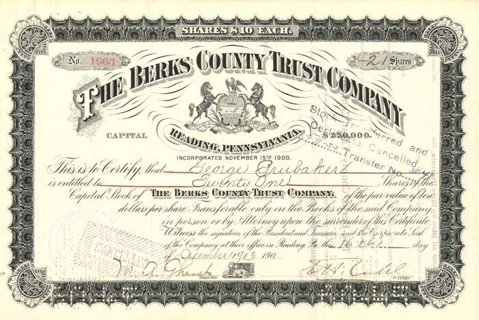 Berks County Trust Co. - Banking Stocks