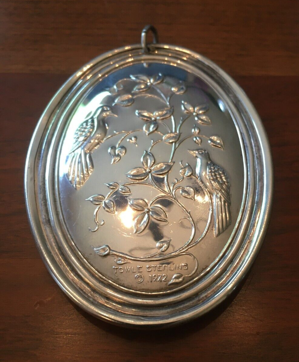 Towle Sterling Silver Partridge in A Pear Tree ornament/medallion 1972