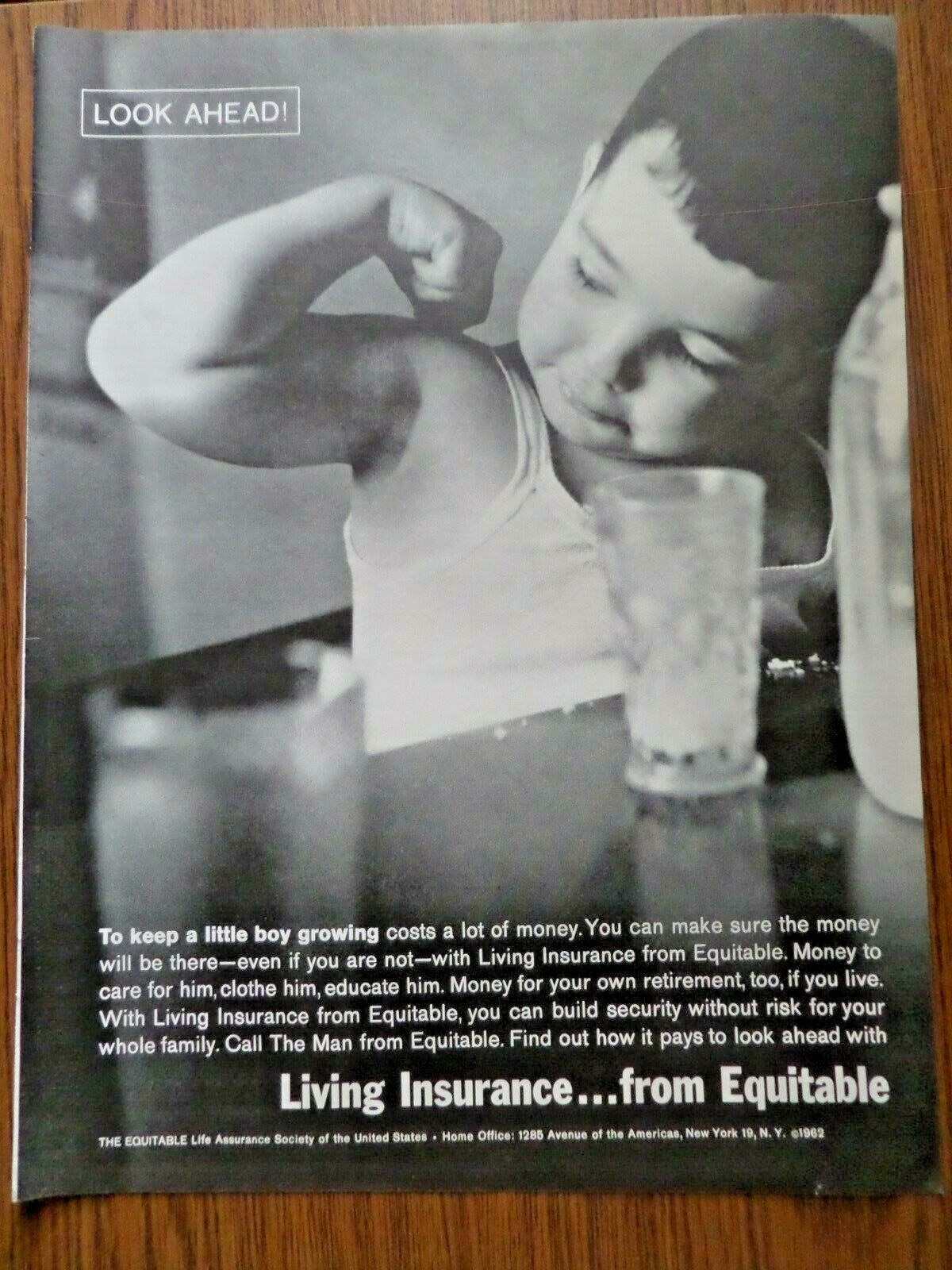 1962 Equitable Life Insurance Ad A Sense of Security  Look Ahead