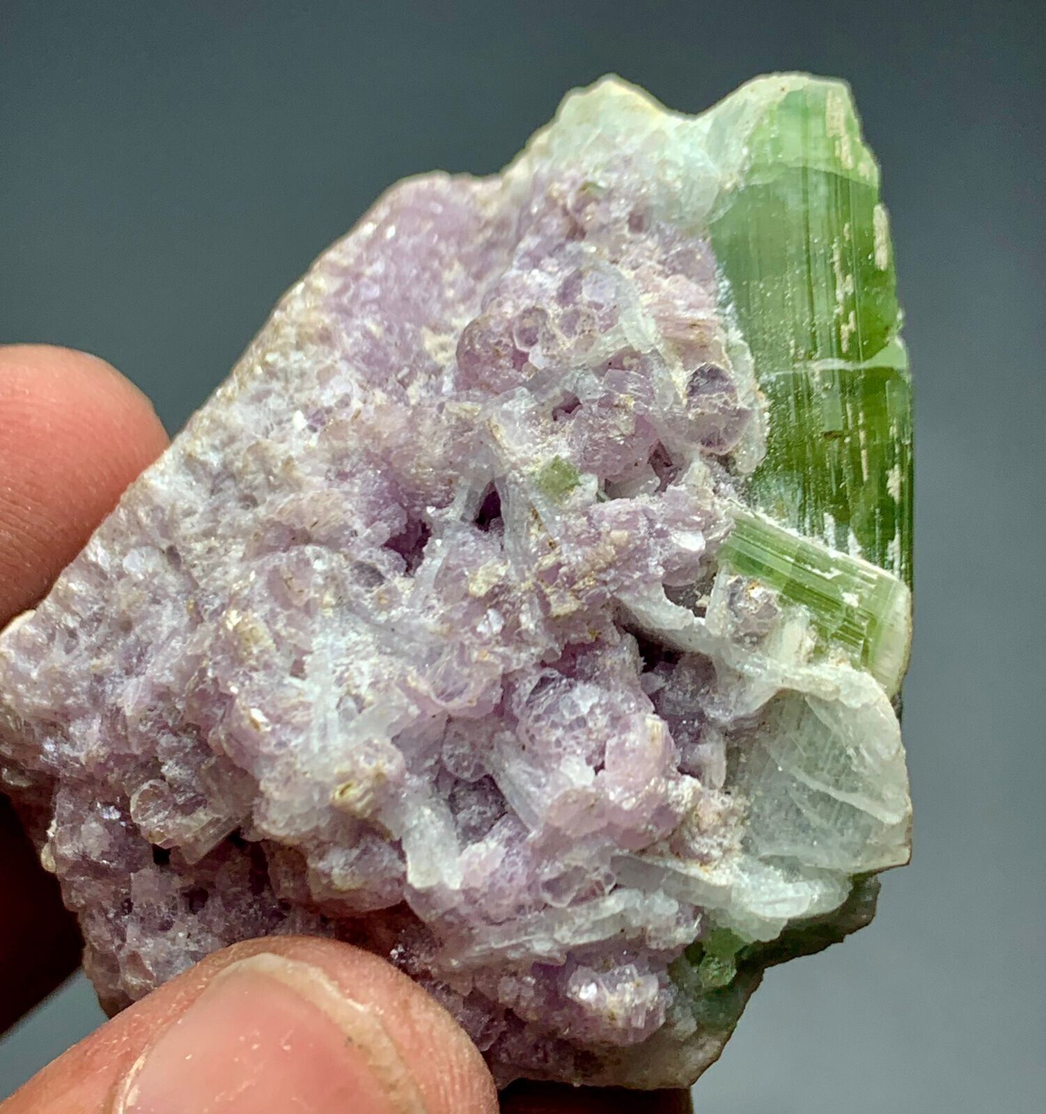 248 Cts beautiful terminated tourmaline crystal with lepidolite specimen @afg