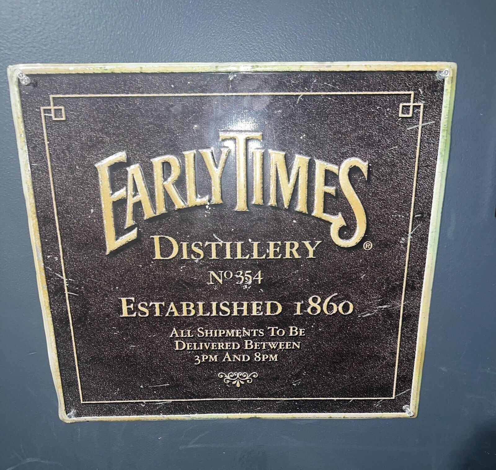 Early Times Whiskey Embossed Vintage Authentic Metal Sign