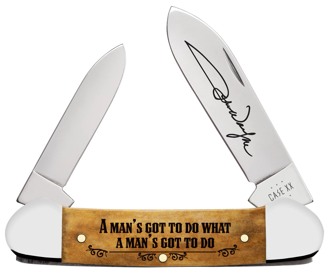 Case XX Knives John Wayne Canoe Smooth Antique Bone 10717 Pocket Knife Stainless