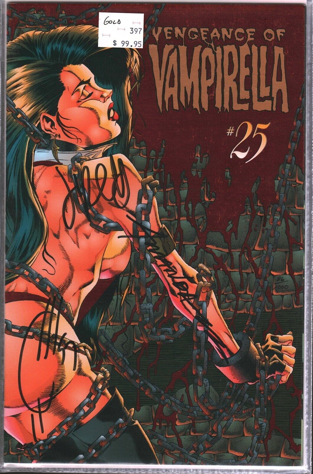 VTG Vengeance of Vampirella #25 Gold Edition Signed Comic Book Includes COA
