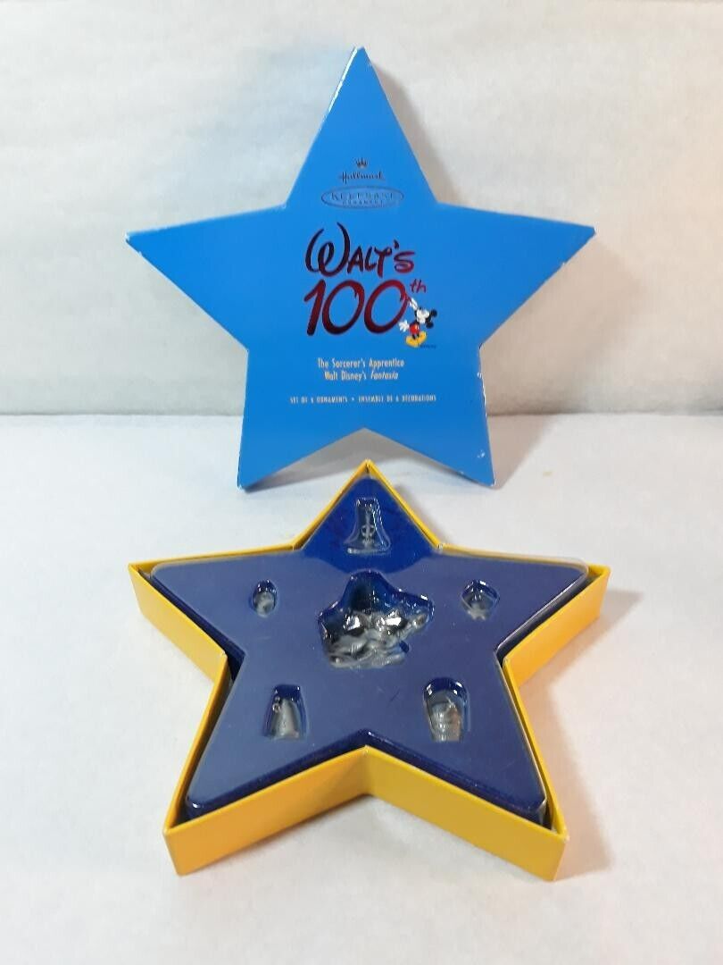 Vintage 2001 Walt Disney 100th Hallmark Keepsake Ornaments in Box SET OF 5