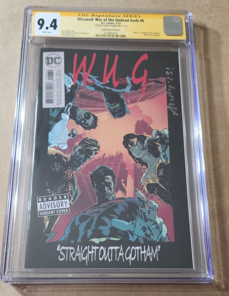 Dceased War of the Undead Gods #6 Signed By Andy Lanning N.W.A. Homage CGC 9.4