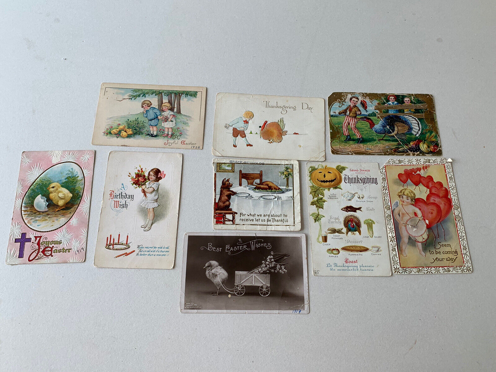Authentic Vintage 1911, 1914, 1922, 1916, Old Holiday Postcards Vintage S2