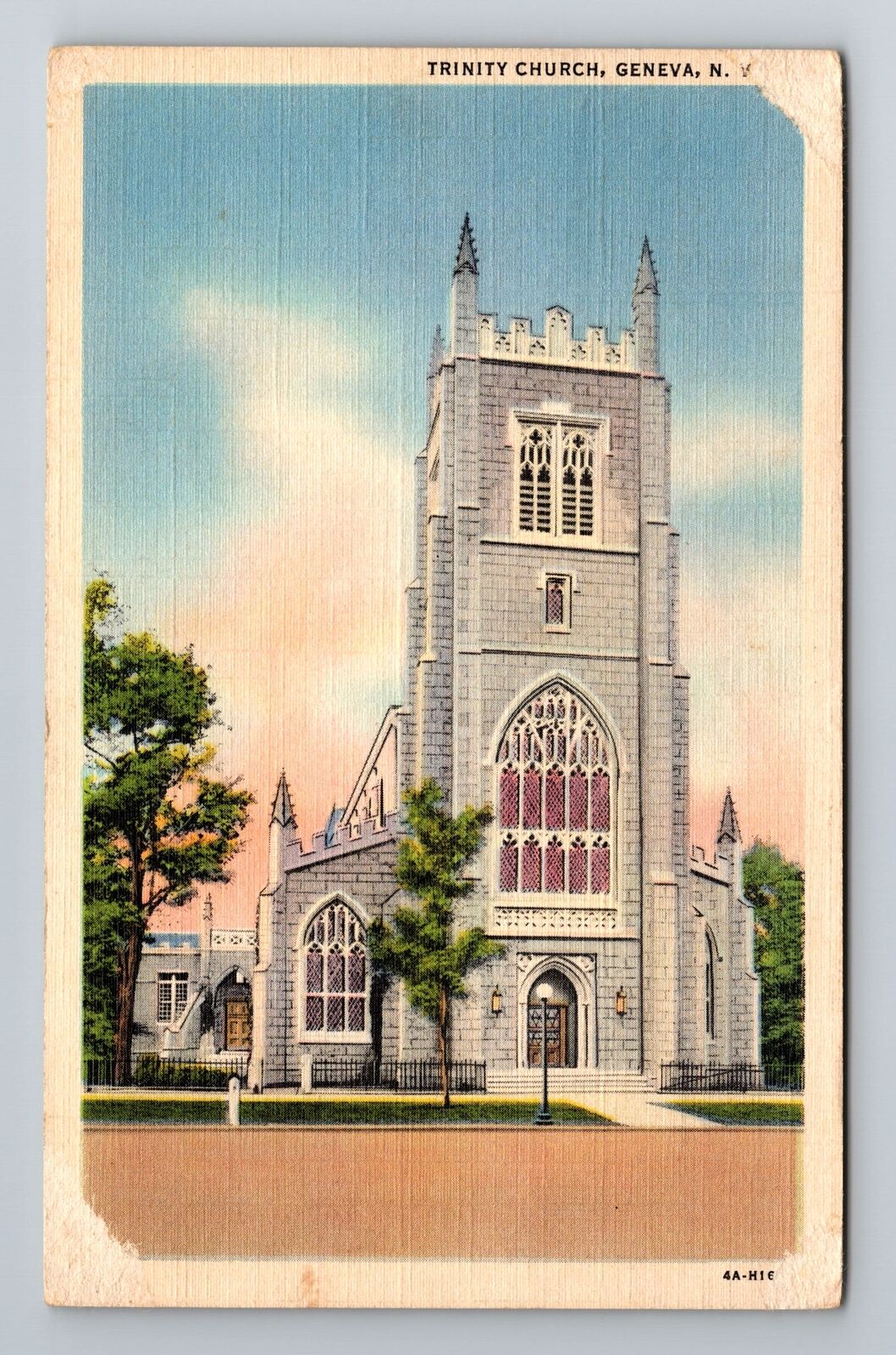 Geneva NY-New York, Trinity Church, c1949 Antique Vintage Souvenir Postcard
