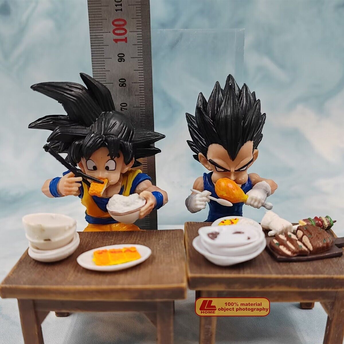 Anime Dragon Ball Z Son goku & Vegeta eating cute Figure Statue Toy Gift collect