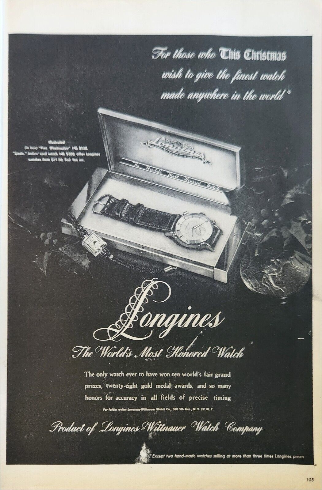 1947 Longines wittnauer watches Vintage Ad for those who this Christmas
