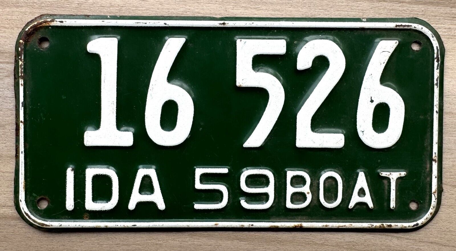 1959 Idaho Boat License Plate -  Nice Original Paint Condition