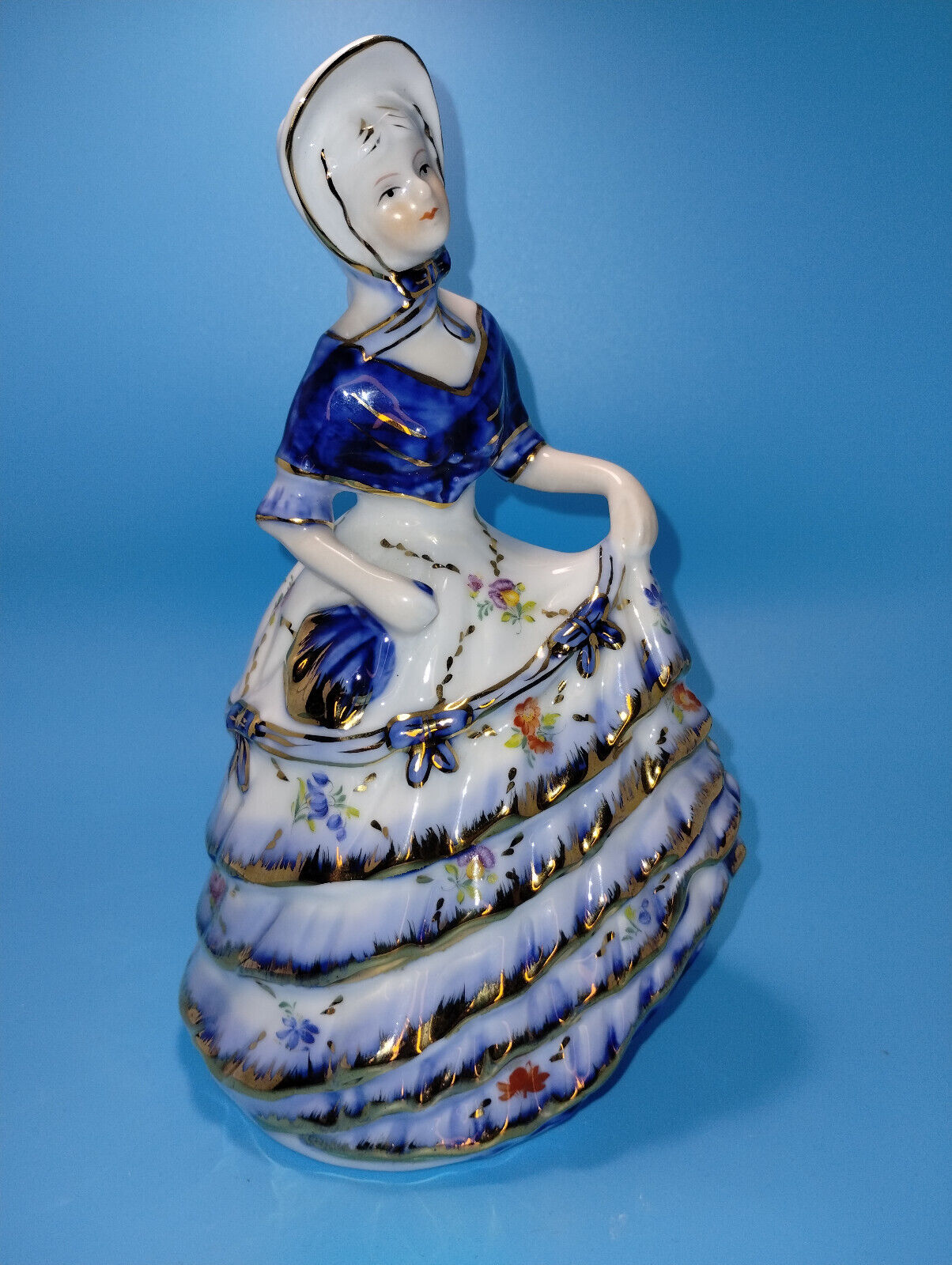 VTG KPM Porcelain Victorian Lady in Bonnet Figurine early 20th century