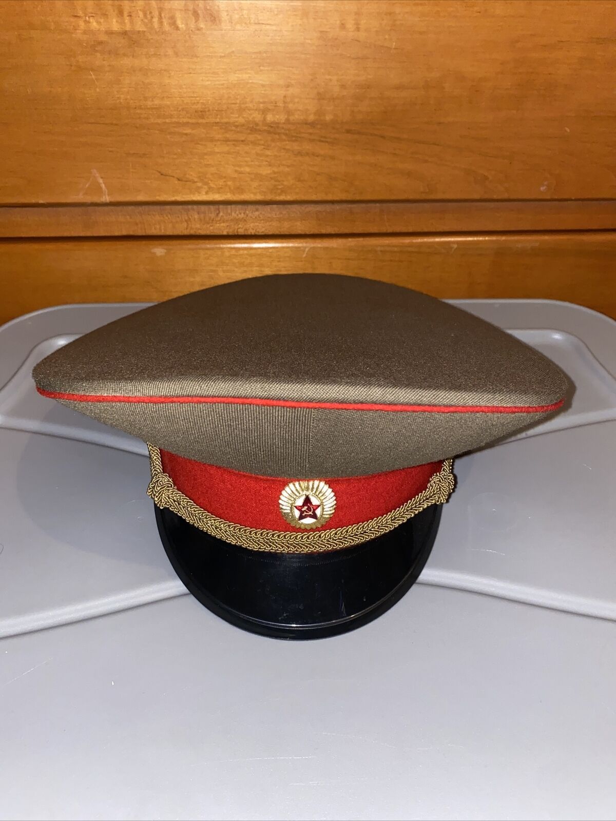 Rare Russian Military Officer Hat Vintage Mens S/M Russia USSR Souvenir  (g1)