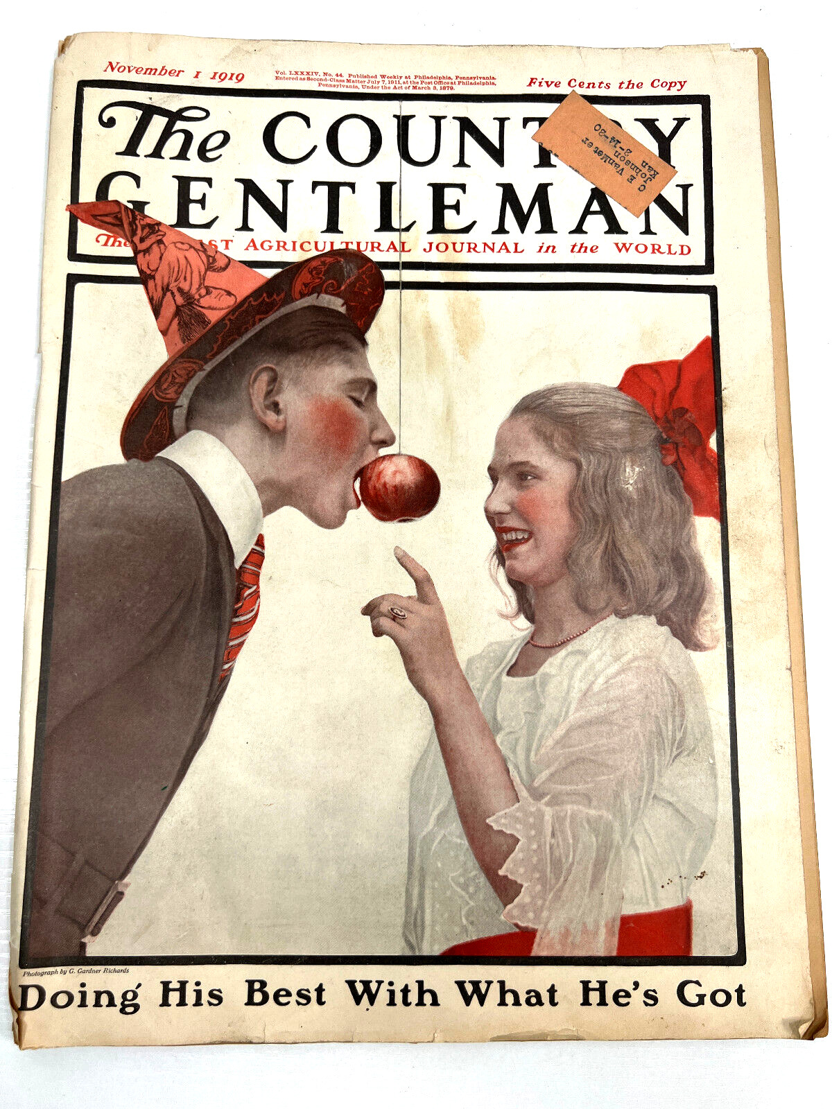 RARE Antique 1919 Country Gentleman Halloween Magazine 
