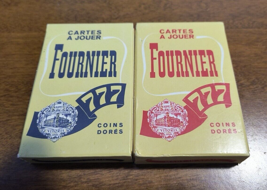 Pair of older Fournier 777  sealed playing card decks Spain red/blue Lot A