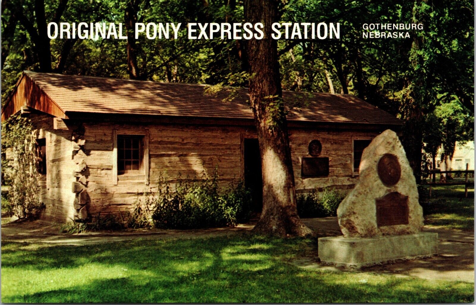 Original Pony Express Station City Park Gothenburg NEBRASKA CHROME POSTCARD D13